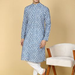 TABARD Abstract Printed Regular Pure Cotton Kurta with Churidar-picture-16