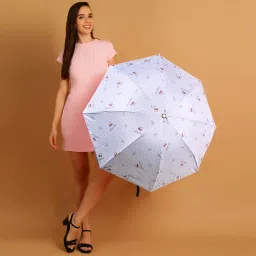 3 Fold Printed Rain Sun & UV Rays Protective Double Coated Manual Open Umbrella-image-0