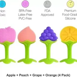 trexee Fruit Teether Shape Silicone FDA-Approved Soft Silicone Teether image 3