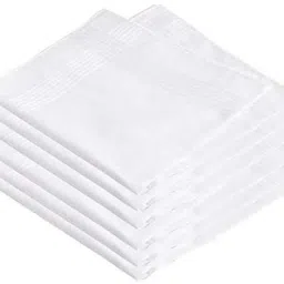 Sanchi Creation Elite Premium 100% Pure Cotton White Handkerchiefs Combo for Men & Boys - Pack of 6 ["White"] Handkerchief-image-10