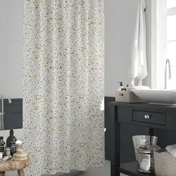ArtzFolio White Printed Waterproof Shower Curtain-9