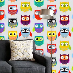 ArtzFolio Printed UV-Resistant Anti-Bacterial Owls Pattern Peel & Stick Wallpaper-image-35