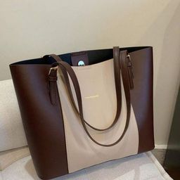 PURPLEHUNT Leather Colourblocked Oversized Bucket Shoulder Bag-picture-44