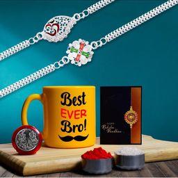 DeoDap Unisex 4 Pieces Rakhi Gift Set-image-59
