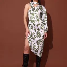 OBSHIVKA Floral Printed One Shoulder Sheath Dress-picture-18