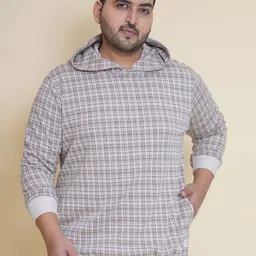 John Pride Men Checked Hooded Sweatshirt-image-69