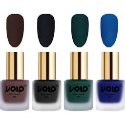 VOLO Set Of 4 Velvet Matte Nail Polish- 8 ml Each- Shade - 2 - 5 -12 -19-18