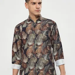 YOUTH FIRST Men Modern Floral Sheer Printed Casual Shirt-image-84