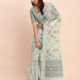 Astita Floral Printed Zari Saree-image-76