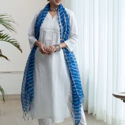KUSVAA V-Neck Pure Cotton Straight Kurta-44