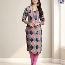 HERE&NOW Women Pack OF 2 Ethnic Motifs Printed Crepe Kurta-image-0