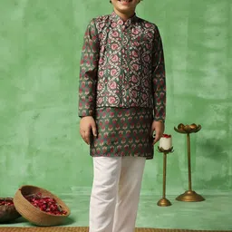 BAESD Boys Floral Printed Regular Kurta with Trousers-33