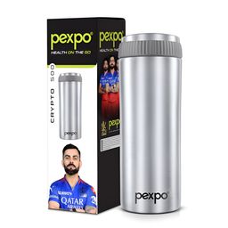 Pexpo Silver-Toned Single Stainless Steel Water Bottle-image-86