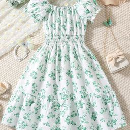Billion Women Floral Print Puff Sleeve Fit & Flare Midi Dress-67