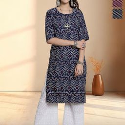 HERE&NOW Women Pack Of 3 Ethnic Motifs Printed Kurta-image-71