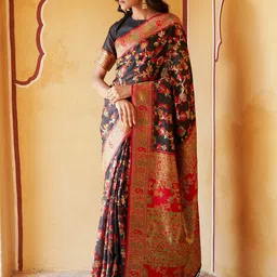 KALINI Floral Silk Blend Ready to Wear Saree-picture-19