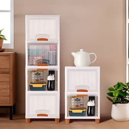 Aura Transparent Regular 6 Units Modular Cabinet Storage 4 + 2 Foldable Drawer Organiser-19