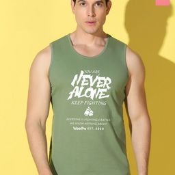 WOOSTRO Pack Of 2 Printed Super Combed Cotton Gym Vests VWS26(ALONE LGTGREEN)(MORE PEACH)-picture-11