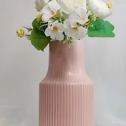 Art Street Pink Ribbed Ceramic FlowerVases-picture-5