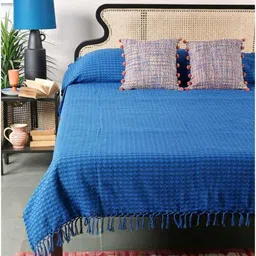 FREEDOM TREE Houndstooth Blue Self-Designed Single Bedcover-46