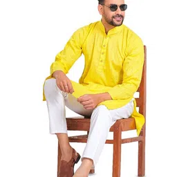 EAK Fashion Striped Mandarin Collar Pure Cotton Straight Kurta-image-78