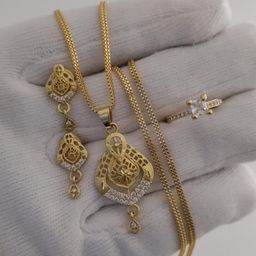 niva fashion Gold-Plated Floral Pendants With Chains-image-73