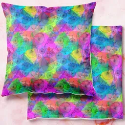 ArtzFolio Multicoloured Set of 2 Velvet Square Cushion Covers-image-83