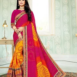 TINA FASHION Embroidered Gotta Patti Bandhani Saree-picture-16