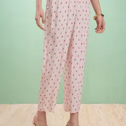 Vishudh Floral Printed V-Neck Empire A-Line Kurta With Trouser And Dupatta image 4
