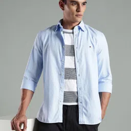 Tommy Hilfiger Men Slim Fit Solid Button-Down Collar Cotton Casual Shirt-picture-37