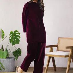 FLAVIA CREATION Super Soft Woollen Night Suit-picture-0