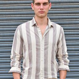 POE Men Tommy - Linen Striped Shirt-image-93