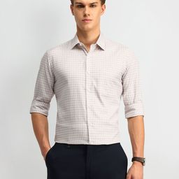 Arrow Men Classic Spread Collar Micro Checked Cotton Casual Shirt-picture-0