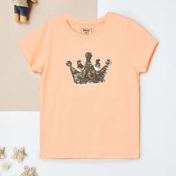 max Girls Graphic Printed Round Neck Pure Cotton T-shirt-image-45