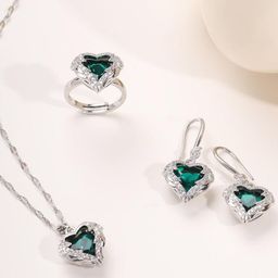 Estailo fashion Silver-Plated Cubic Zirconia Studded Jewellery Set-image-77