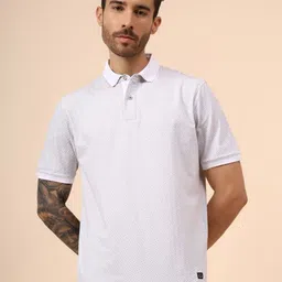 Cantabil Conversational Printed Polo Collar Cotton Regular Fit T-shirt-picture-10