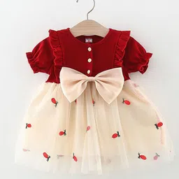 StyleCast x Revolte Girls Colourblocked Round Neck Gathered or Pleated A-Line Dress-picture-39