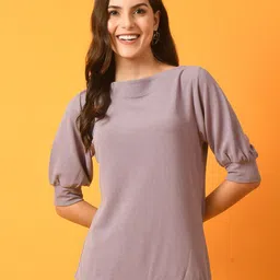 The Roadster Life Co. Women Solid Boat Neck Polyester Top-picture-31