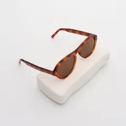 PELLE LUXUR Unisex Round Sunglasses with UV Protected Lens PL25GS382-image-79