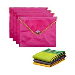 Aura Pink 4 Pieces Saree Cover Organisers-15
