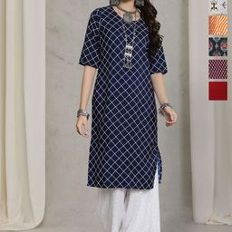 7Threads Selection Of 6 Geometric Printed Straight Kurtas-image-88