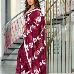 Pandadi Saree Floral Block Print Sarees image 4