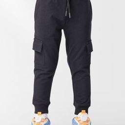 Nuego Kids Boys Pure Cotton Mid Rise Cargo Joggers-image-97