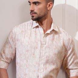 LOCOMOTIVE Men Cutaway Collar Abstract Printed Relaxed Fit Casual Shirt-image-78