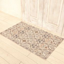 Ariana Powder Beige & Light Grey Cotton Printed Anti-Skid Doormats-picture-19