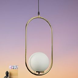 KINIS Gold-Toned & White Metal Spherical Shaped Ceiling Lamp-26