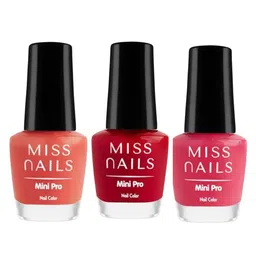 MISS NAILS Set Of 3 Mini Pro Toxin Free Nail Color - 10 ml Each - Shade 96-23