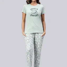 Ramraj Women Pure Cotton Graphic Printed Night suit-image-48