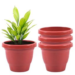 Kuber Industries Red 4 Pieces Versatile & Sturdy Flower Planters-35