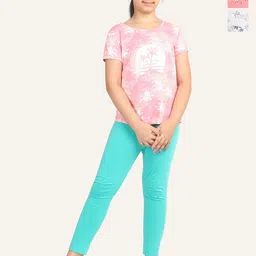 ariel Girls Pack Of 3 Printed Pure Cotton Ankle Length Leggings-image-38